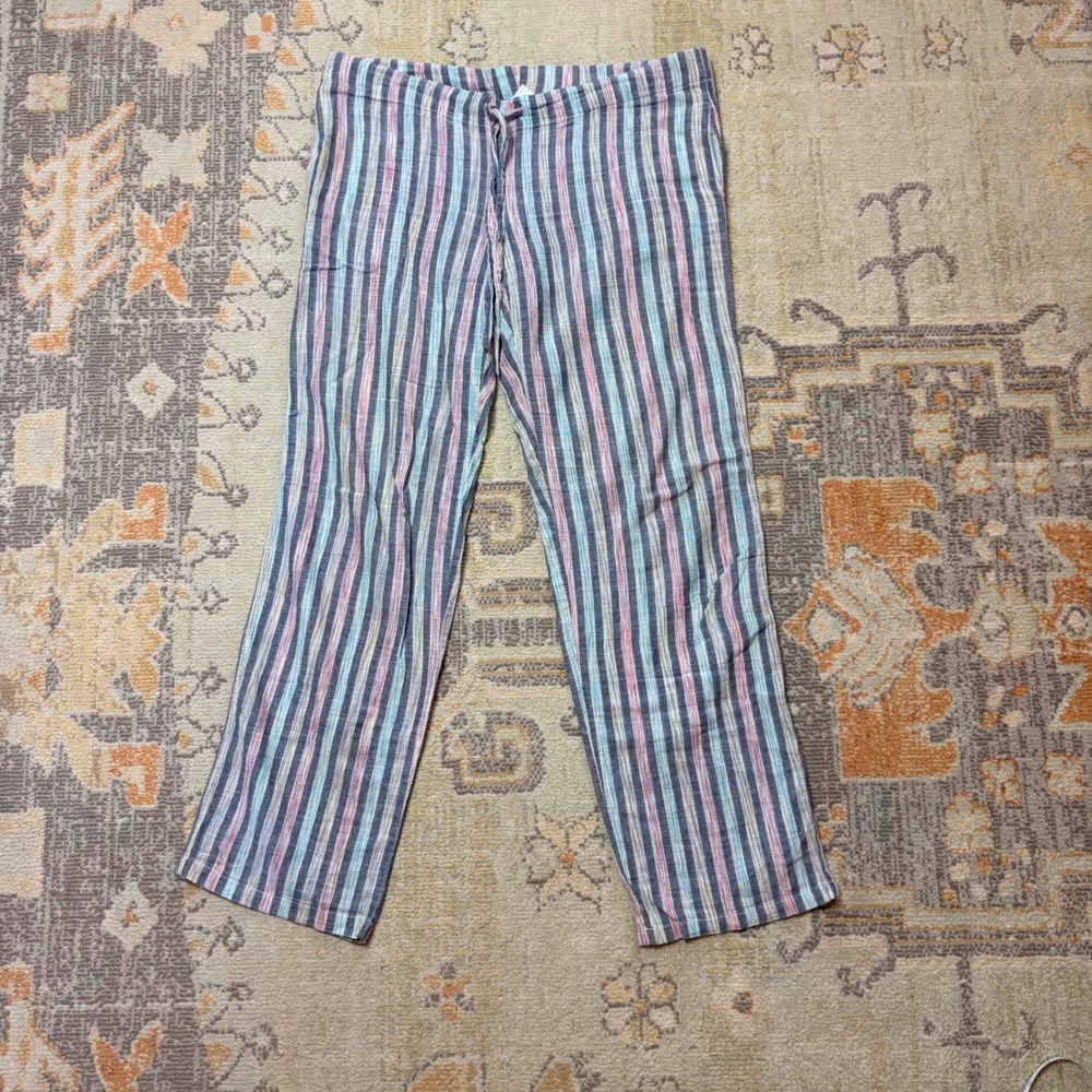 Pretty Pink Sugar Women XS Striped Pajama Pants Blue Pink Lounge Bottoms